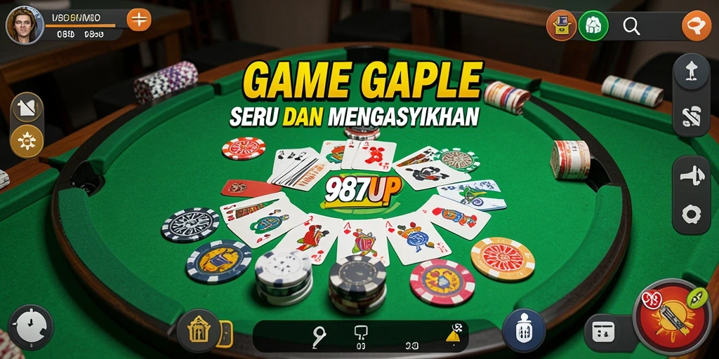 Tampilan gameplay Gaple yang seru di 987UP.