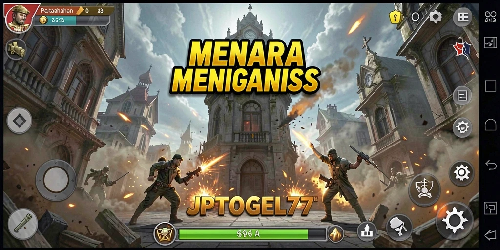 Screenshot gameplay <strong>JPTOGEL77</strong> menampilkan aksi seru pertahanan menara.