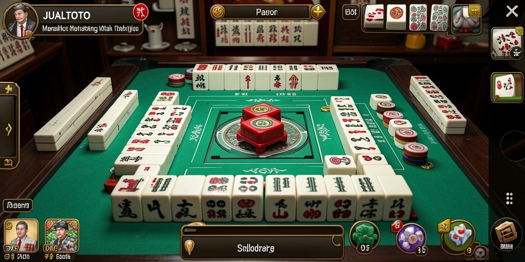 Tampilan screenshot JUALTOTO yang menunjukkan gameplay Mahjong yang mendebarkan.