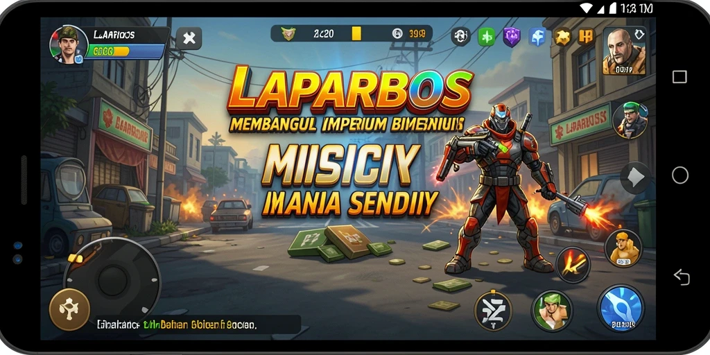 Tangkapan layar gameplay LAPARBOS menampilkan dinamika bisnis yang menantang.
