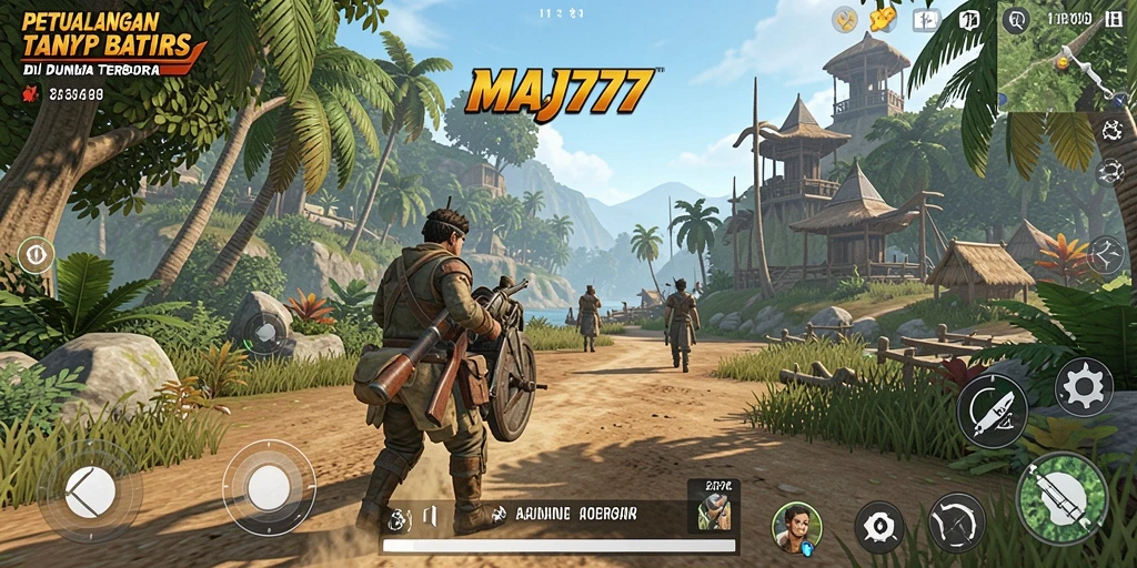 Tampilan gameplay Open World yang luas dan menakjubkan di MAJ777.