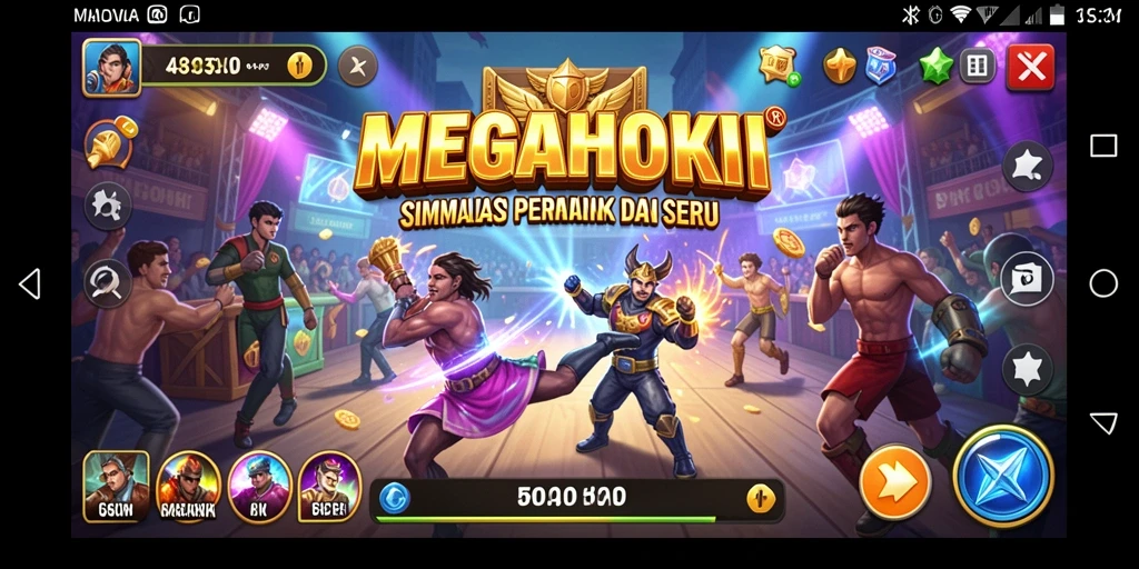 Screenshot gameplay MEGAHOKI yang menampilkan aksi simulasi seru.