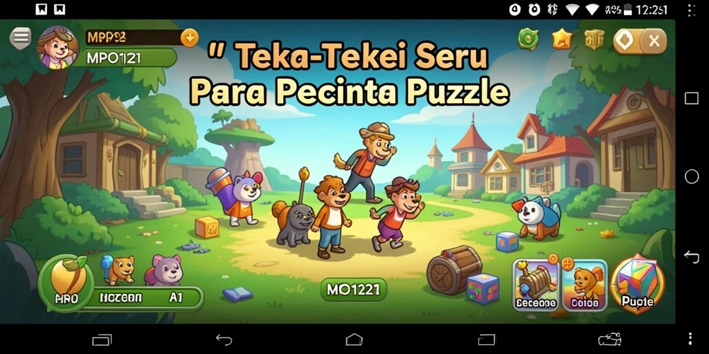 Tampilan gameplay MPO1221 dengan teka-teki yang menarik dan penuh warna.
