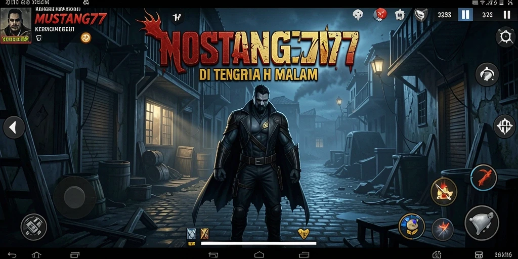 Screenshot gameplay yang menunjukkan suasana mencekam di MUSTANG77.