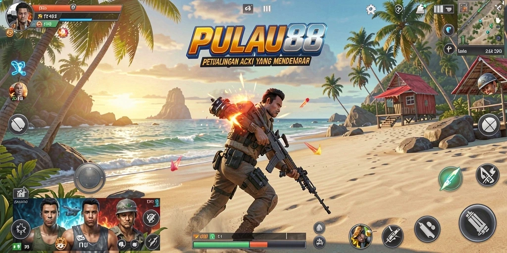 Screenshot menampilkan aksi seru dalam gameplay PULAU88.