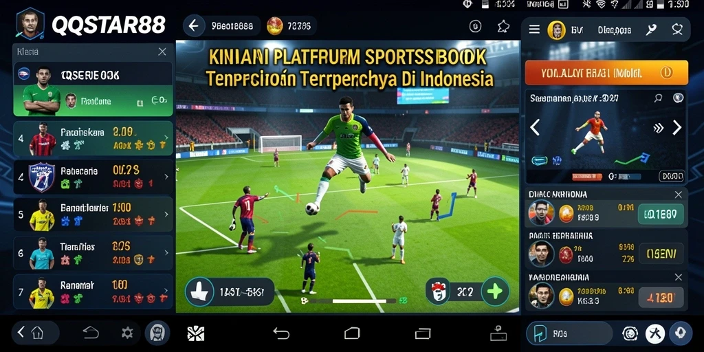 Tampilan antarmuka aplikasi QQSTAR88 dengan fitur taruhan olahraga.