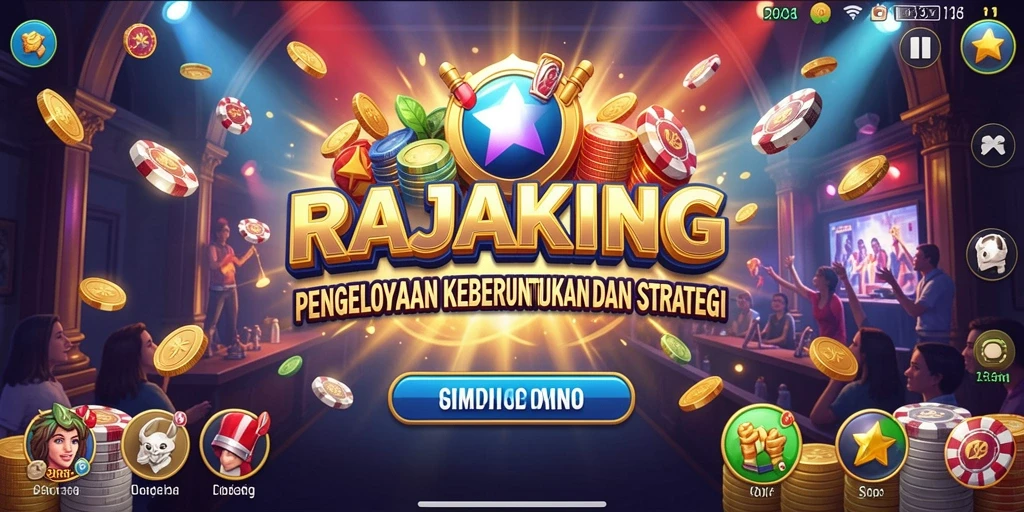 Tangkapan layar utama RAJAKING menunjukkan gameplay simulasi yang menarik.