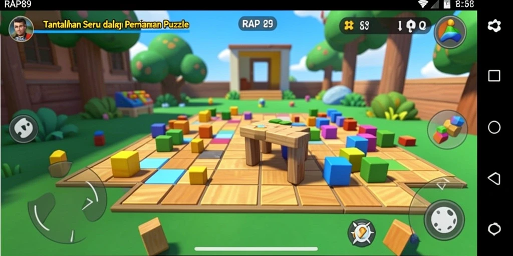 Tampilan gameplay yang menarik di RAP89 dengan tantangan puzzle yang menyenangkan.