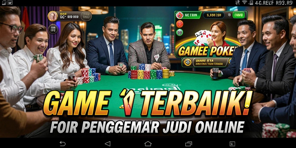 Tampilan menarik dari gameplay poker yang mendebarkan dan interaktif.
