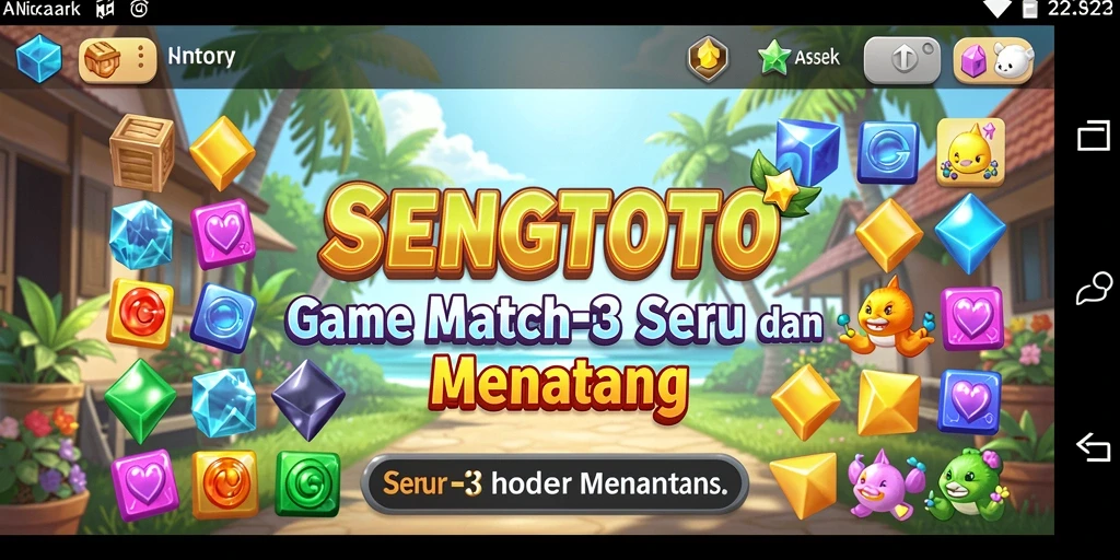 Gameplay SENGTOTO yang seru saat mencocokkan elemen warna-warni.